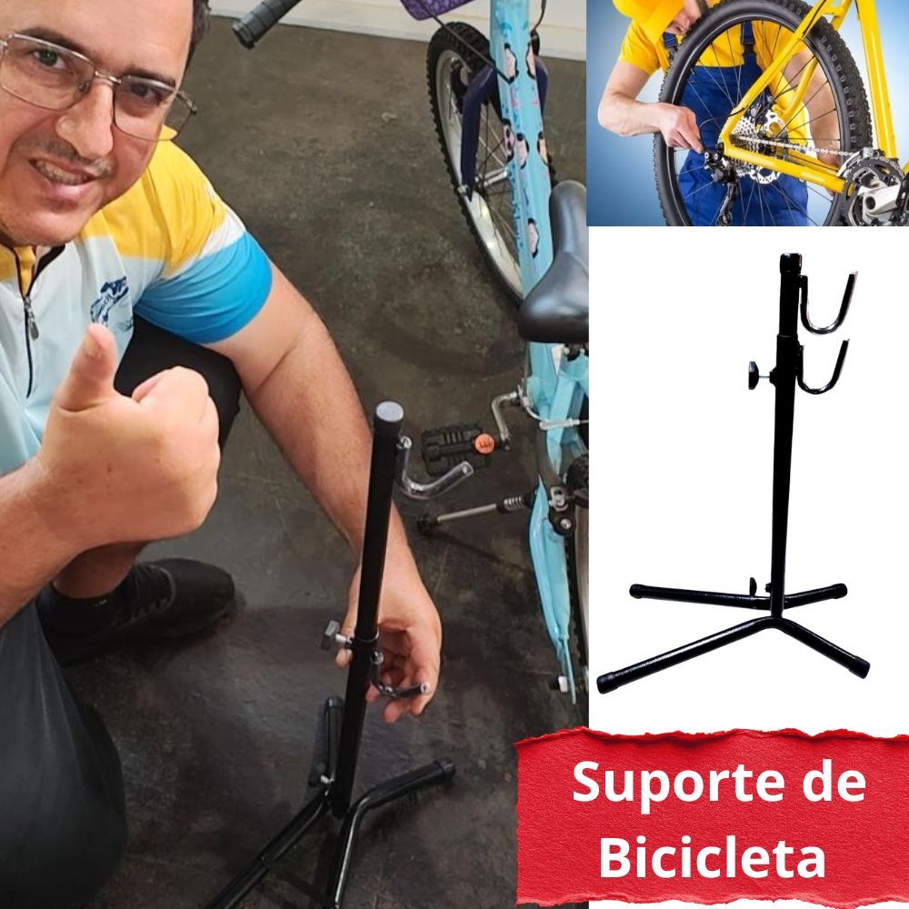 Suporte De Bicicleta P/chão Ajustável Aro 29 Manutenção Exposição