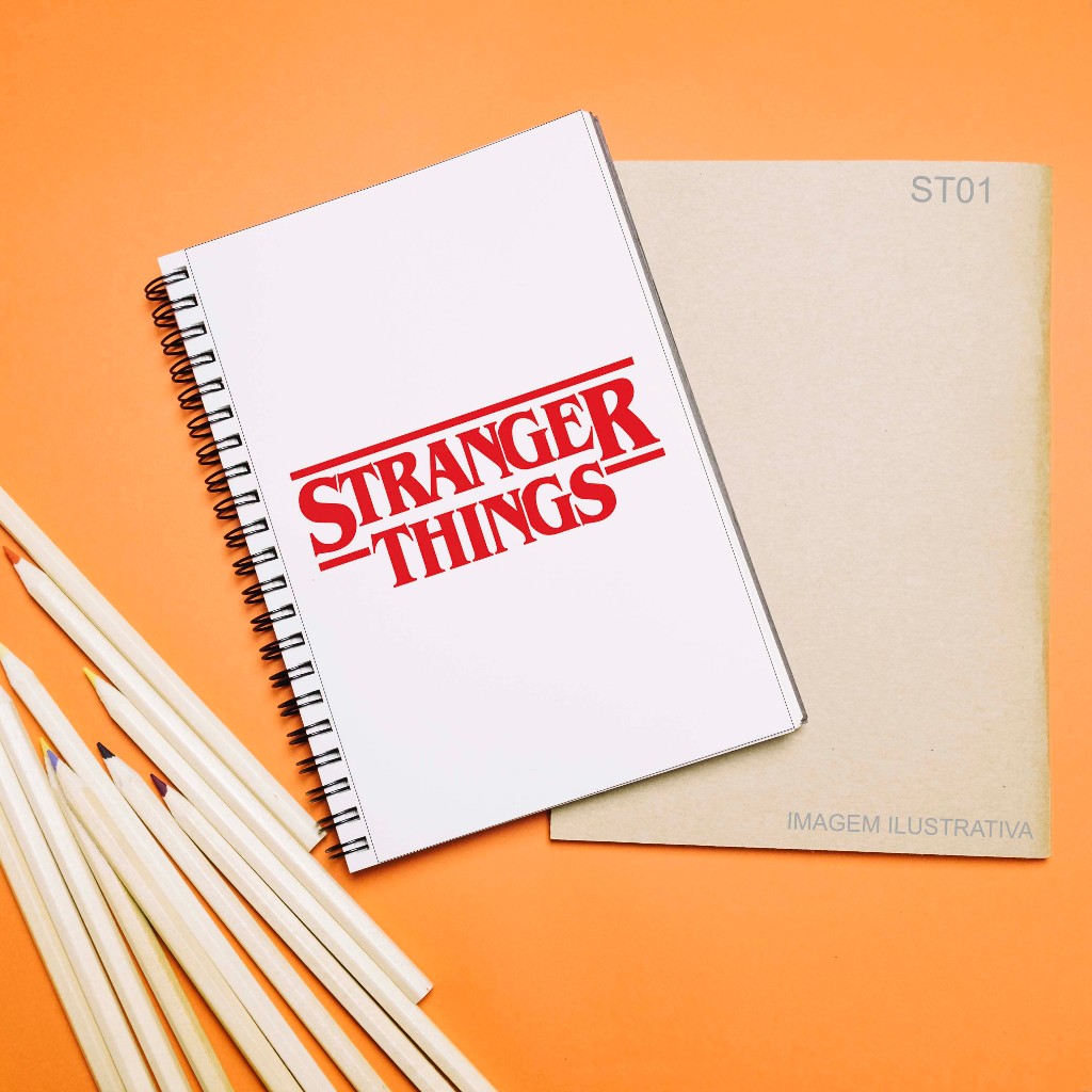 Adesivo para Capa de Caderno Stranger Things (21x30cm) Capa Personalizada em Oferta na Shopee
