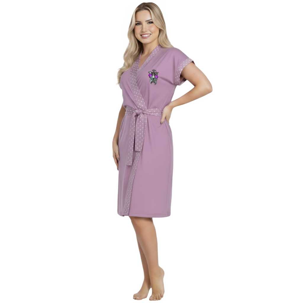 Robe Hobbie Roupão Feminino Linha Noite Maternidade Gestante