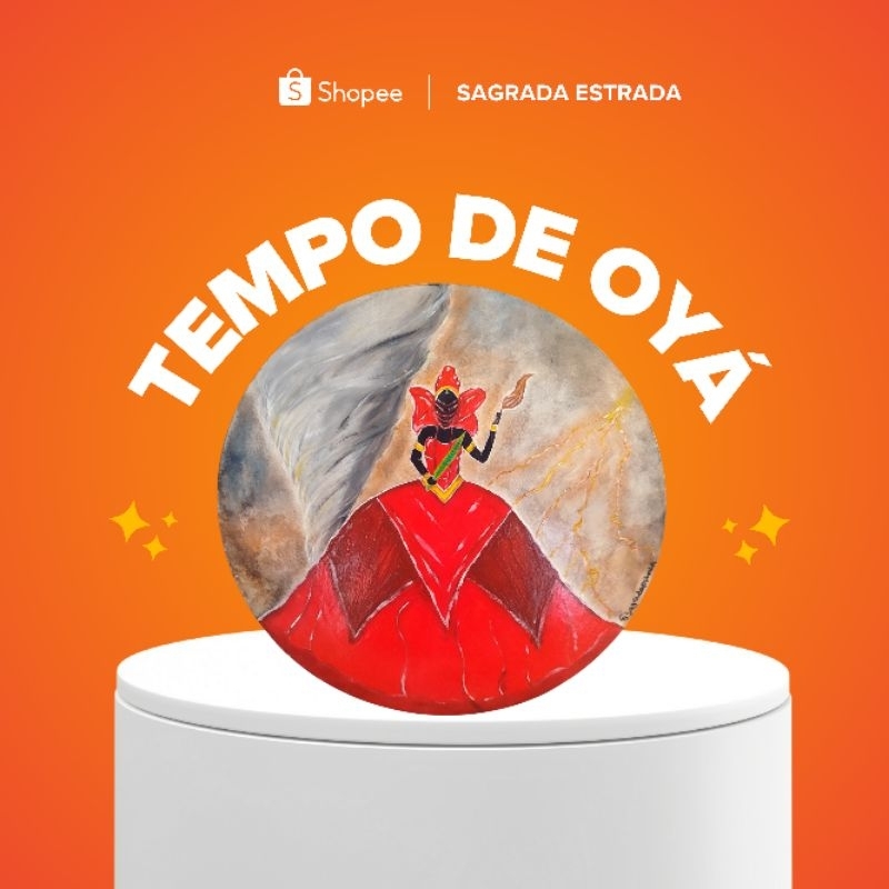 Tempo de Oyá (Iansã) – Pintura Autoral Espiritual em MDF 30 cm | Peça Única