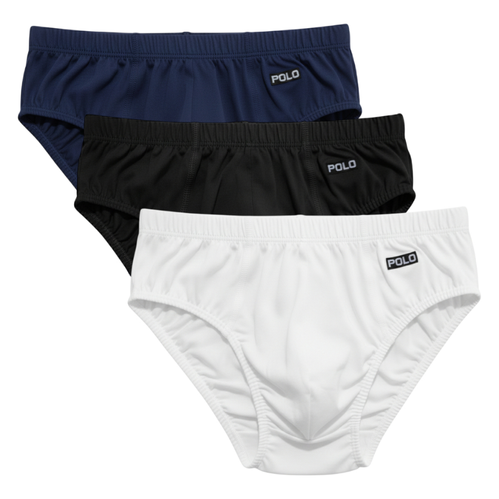 Kit 3 Cuecas Slip Polo Star Masculina 100% Algodão Penteado Ultra Conforto Adulto Tradicional