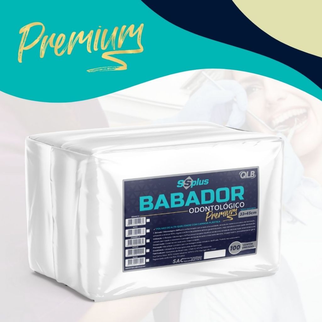 Babador Odontológico Premium SSPLUS 33cm x 45cm c/100 Unidades Super Absorvente em Oferta na Shopee