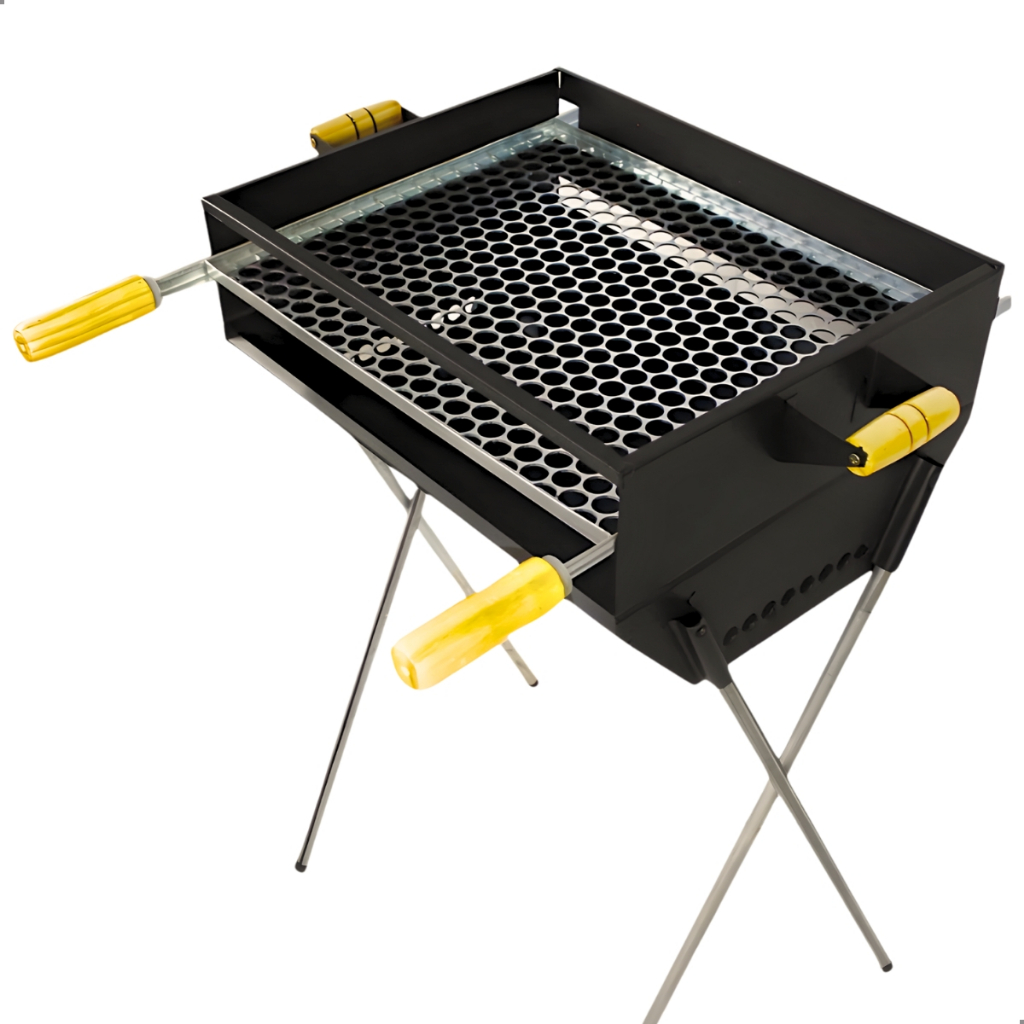 QUEIMA DE ESTOQUE! Churrasqueira a Carvão 86cm Com Grelha Inclusa em Aço Reforçado Espetinho Grande