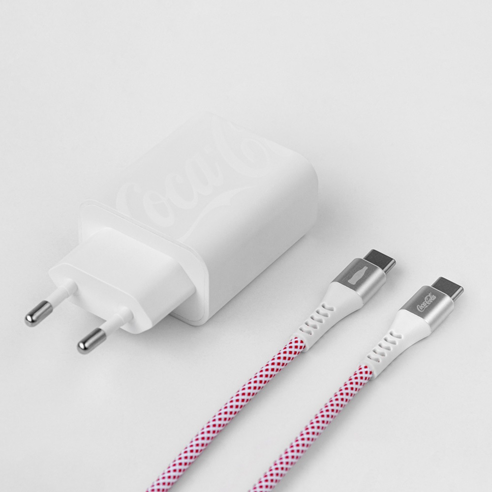 Kit de Carregamento USB-C 20W Branco | Coca-Cola