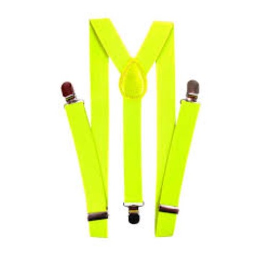 Suspensório Ajustável Adulto Liso Amarelo Limão