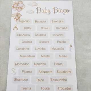 Kit bingo Chá de Bebê - Baby Bingo - ursinho em Oferta na Shopee