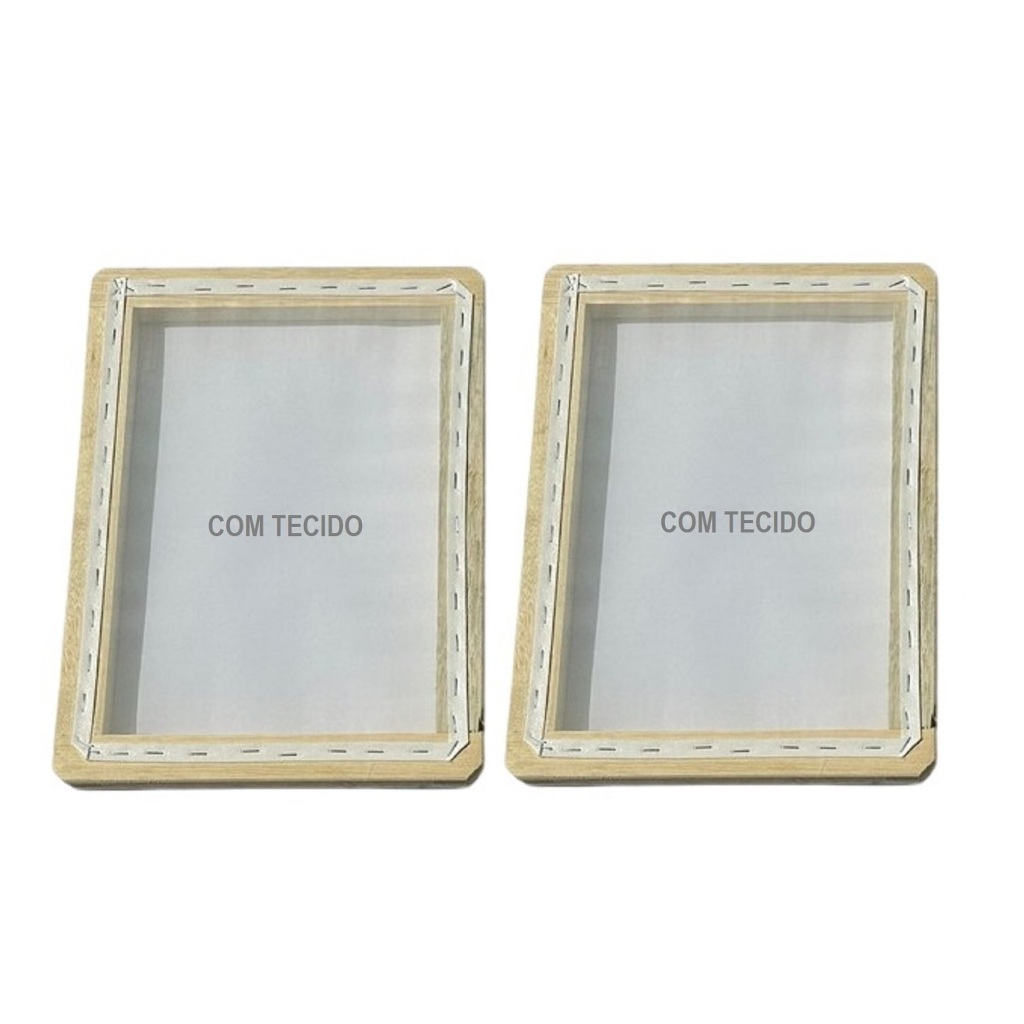 Kit 02 Telas esticada P/ papel reciclado Med. Internas 15x15cm, 20x20cm ou 21 x 30cm