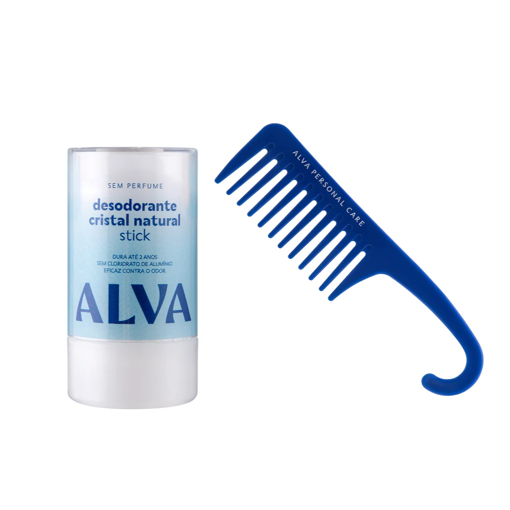 Desodorante Pedra Alva Cristal 120g + Pente