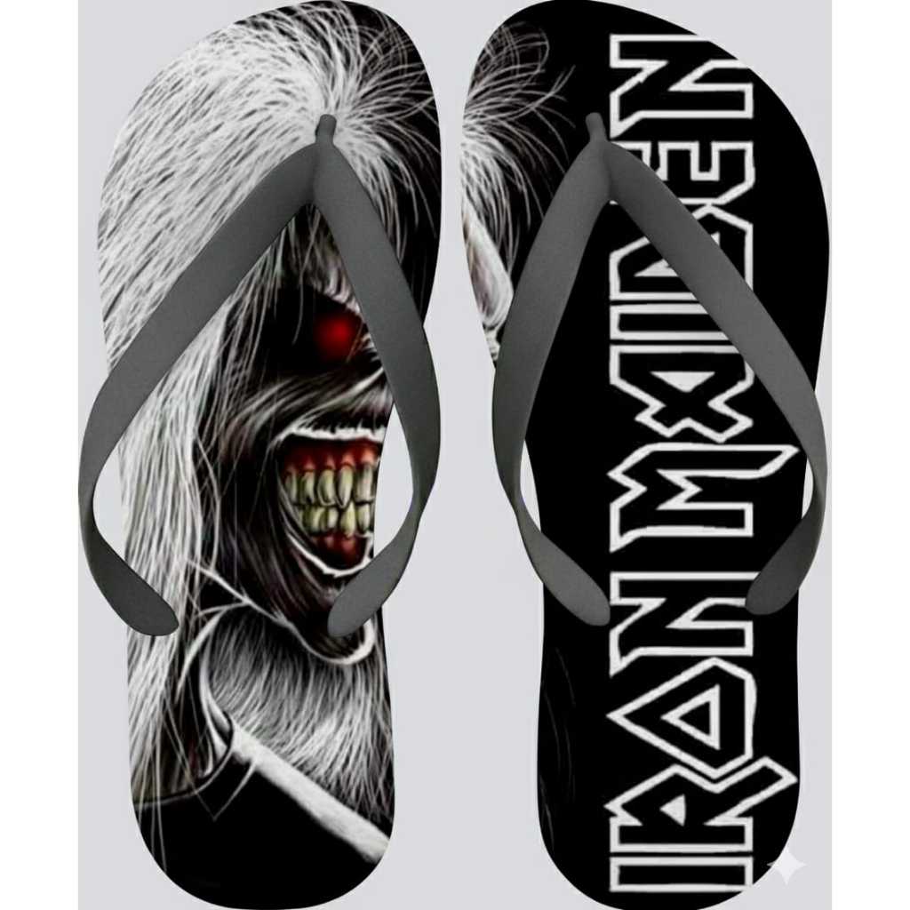 Chinelo Iron Maiden Branco em Oferta na Shopee