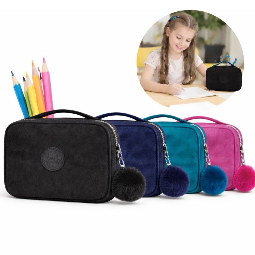 Estojo Box Escolar Jumbo Juvenil Infantil Organizador Grande C/ Divisórias E Alça Lápis Canetinha em Oferta na Shopee