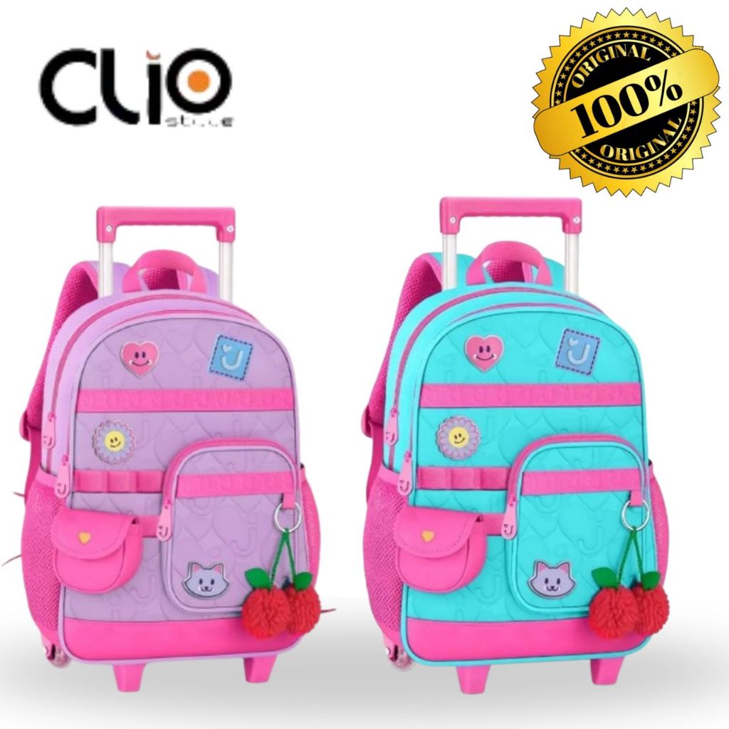 Mochila Carrinho E Estojo Juju Teofilo Kit Escolar Feminino