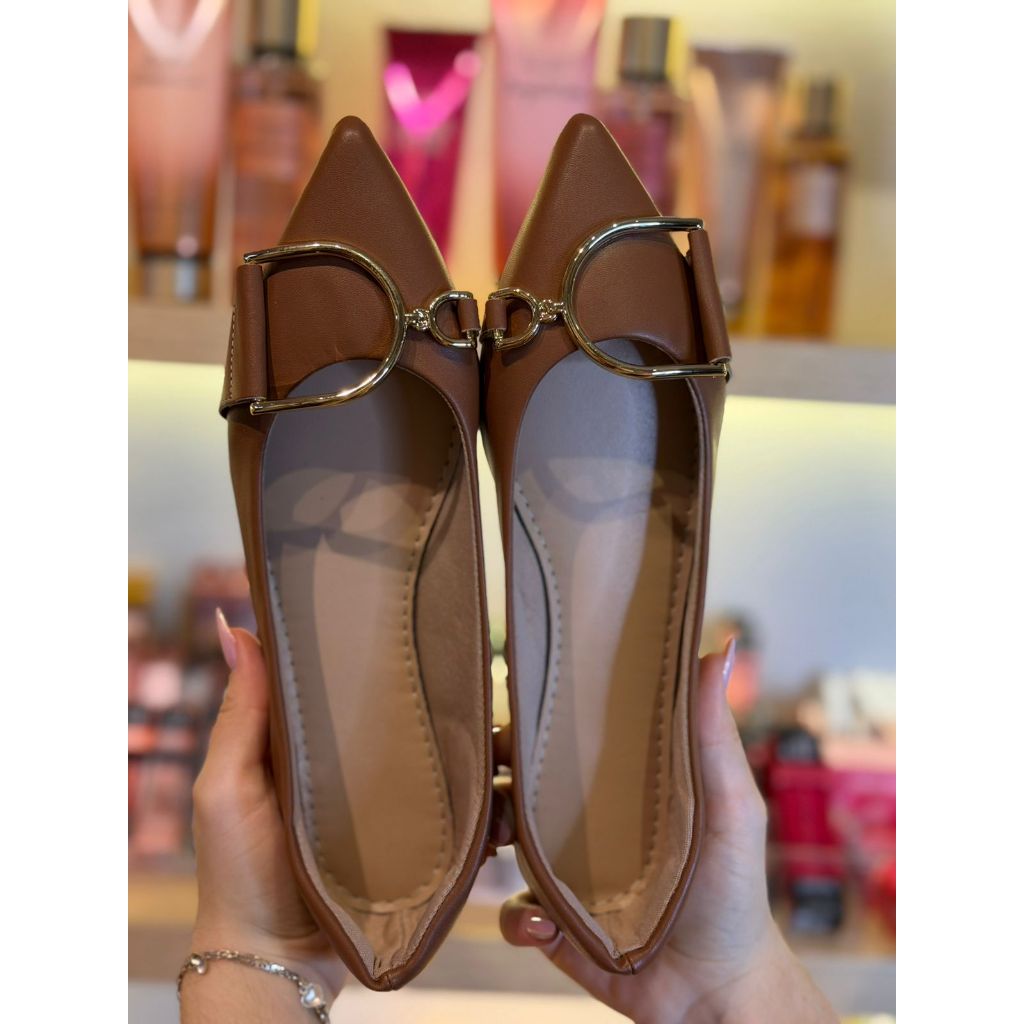 Sapatilha Mocassim Mule Bico Fino com Enfeite– Feminina Elegante e Confortável Promoção Ella’s Shoes em Oferta na Shopee