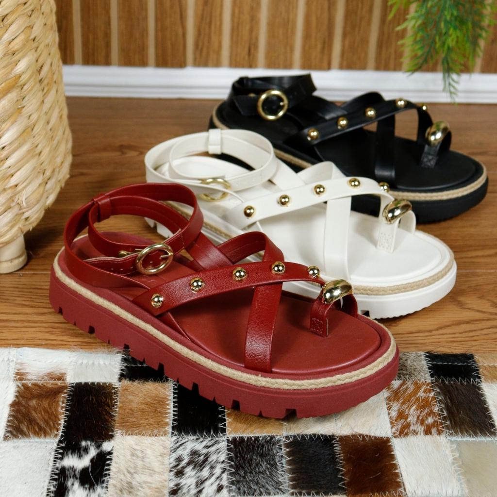 Sandália Moleca Feminina Dedo Dourado Tratorada 5504.213 em Oferta na Shopee