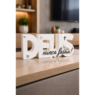 Decoração Frase DEUS NUNCA FALHA Inspiradora Minimalista Quarto Escritório presente criativo Biblico Letreiro moderno em Oferta na Shopee