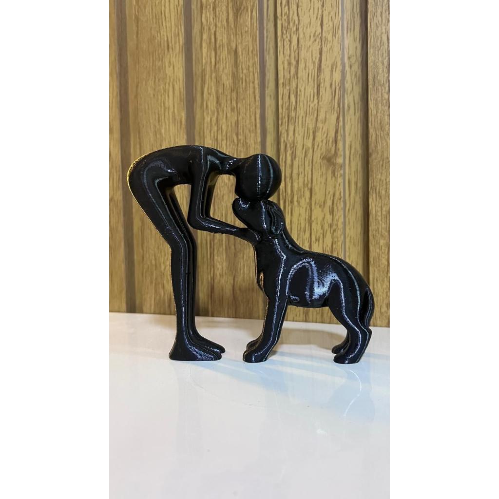 Decoração Minimalista Luxo Enfeite Homem cão Escultura decoração animais cachorro melhor amigo criativo presente em Oferta na Shopee