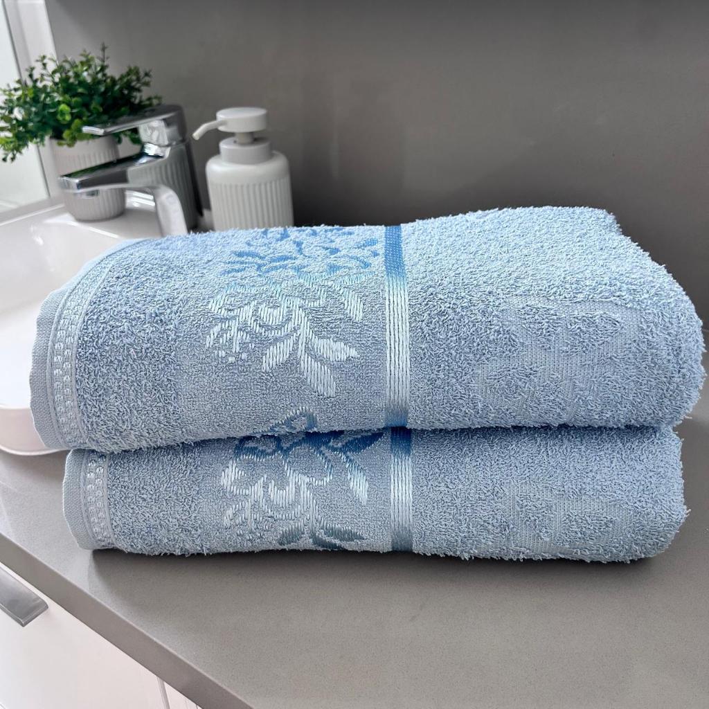 Kit 2 Toalha de Banho Garden 100% Algodão Floral Jacquard, Maciez Premium e Alta Absorção 75x130 em Oferta na Shopee