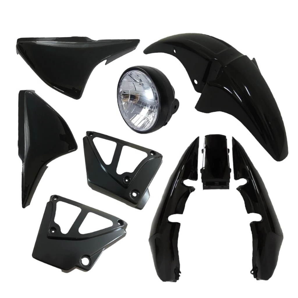 Kit Carenagem CG 150 Titan 2004 até 2008 Wester Rabeta Tampas Paralama + Farol Completo