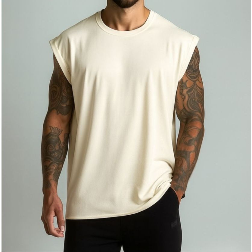 Camiseta Regata Streetwear Oversized Masculina Machão academia Treino Lisa Casual Academia Estilo