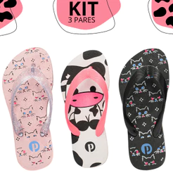 Kit Chinelo Infantil Menina Macio Leve Verão