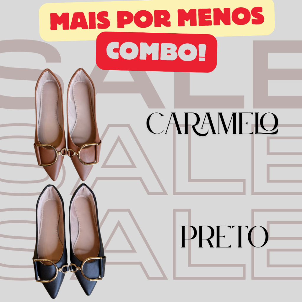 Combo 2 Sapatilhas Mocassim Mule Bico Fino com Enfeite Feminina Elegante e Confortável Ella’s Shoes