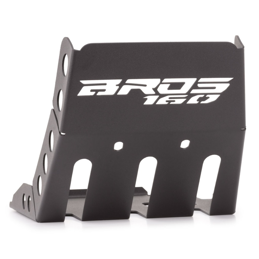Protetor de Carter Bros 160 Bros160 todos os Anos  Preto Aço Carbono Honda