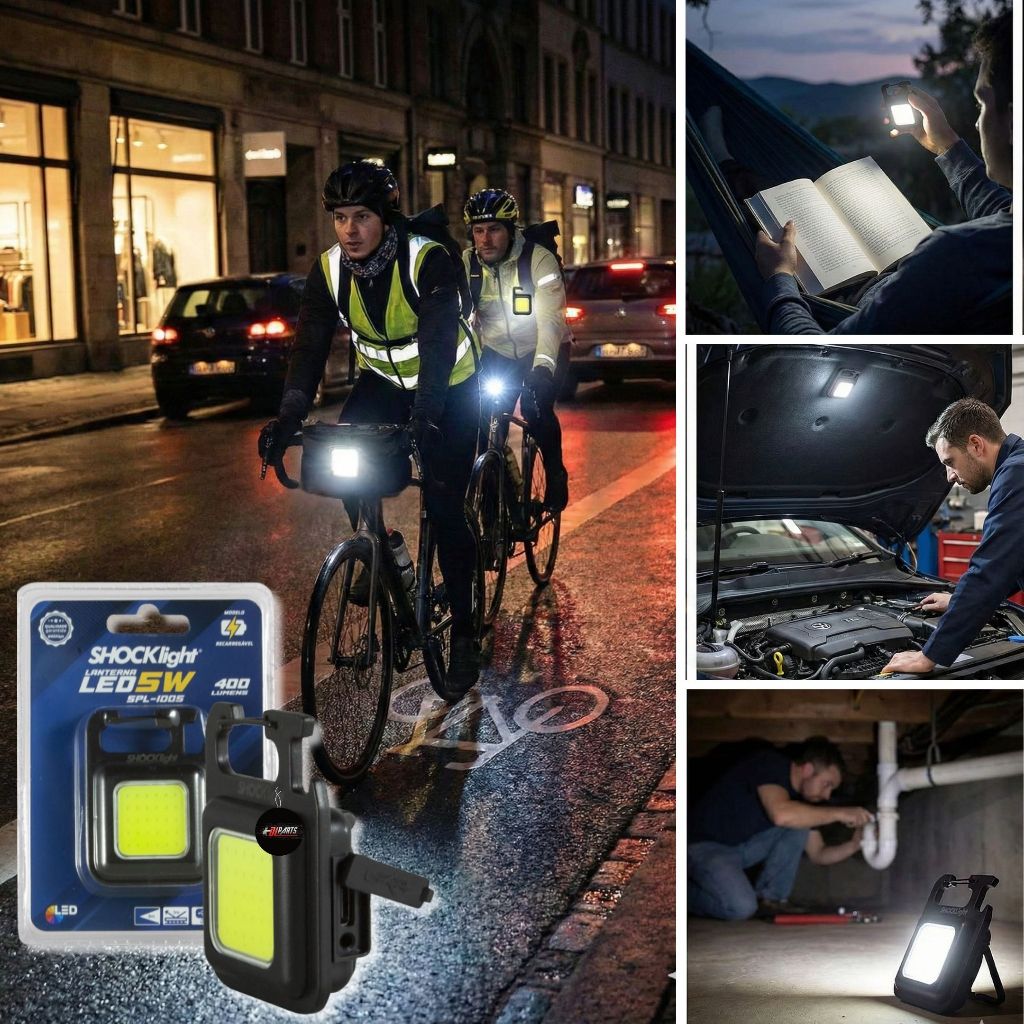 Shocklight-Lanterna Led multifuncional Sinalizador Multiuso Bicicleta Bike Farol 3 modos iluminação