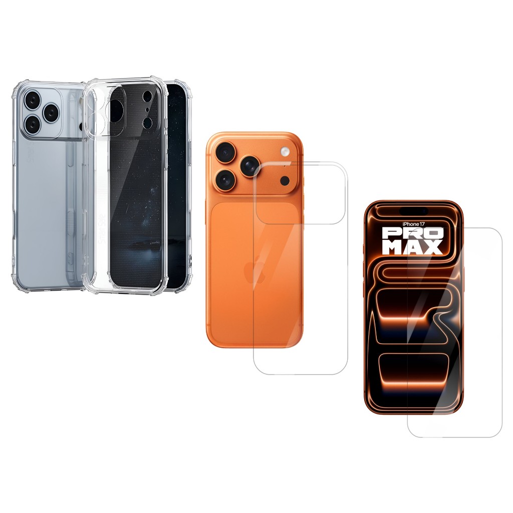 Capa Air + Película HGel Frente e Verso P/ iPhone 17 Pro Max