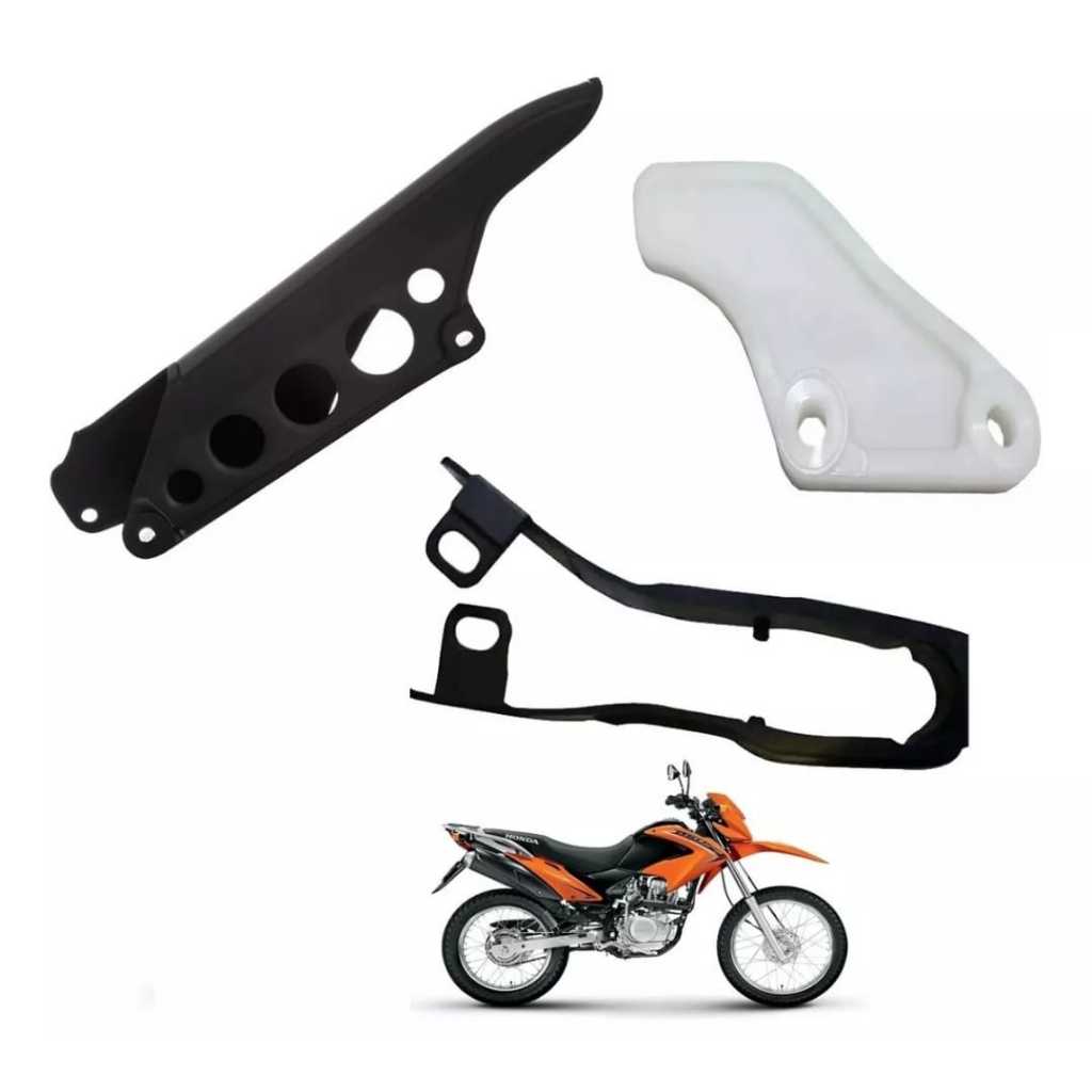 Protetor + Guia Corrente + Porta Corrente Nxr Bros 125/150 2003 Ate 2014