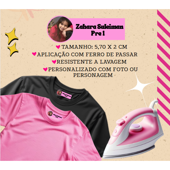 15 Etiquetas Termocolante Personalizada  5,7 x 2 cm| VOLTAS AULAS – Ideal para Uniformes, Roupas de Creche e Viagem em Oferta na Shopee