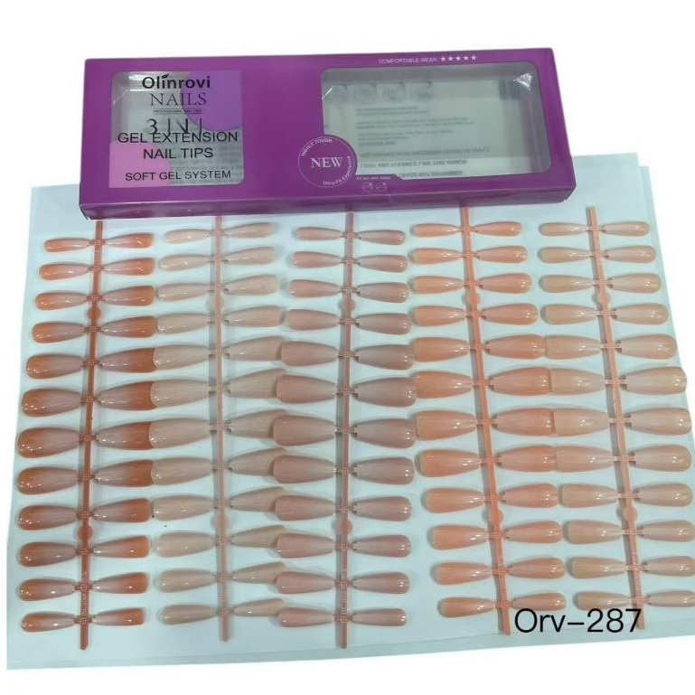 1 pct ( 120uni)  unha postiça  cor mistura olinrovi em Oferta na Shopee