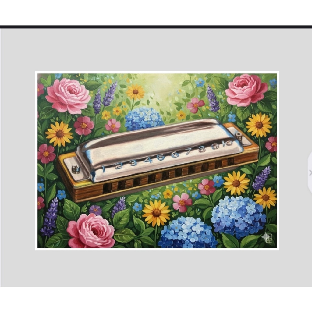 Quadro Gaita Instrumento Musical Musica Bob Dylan