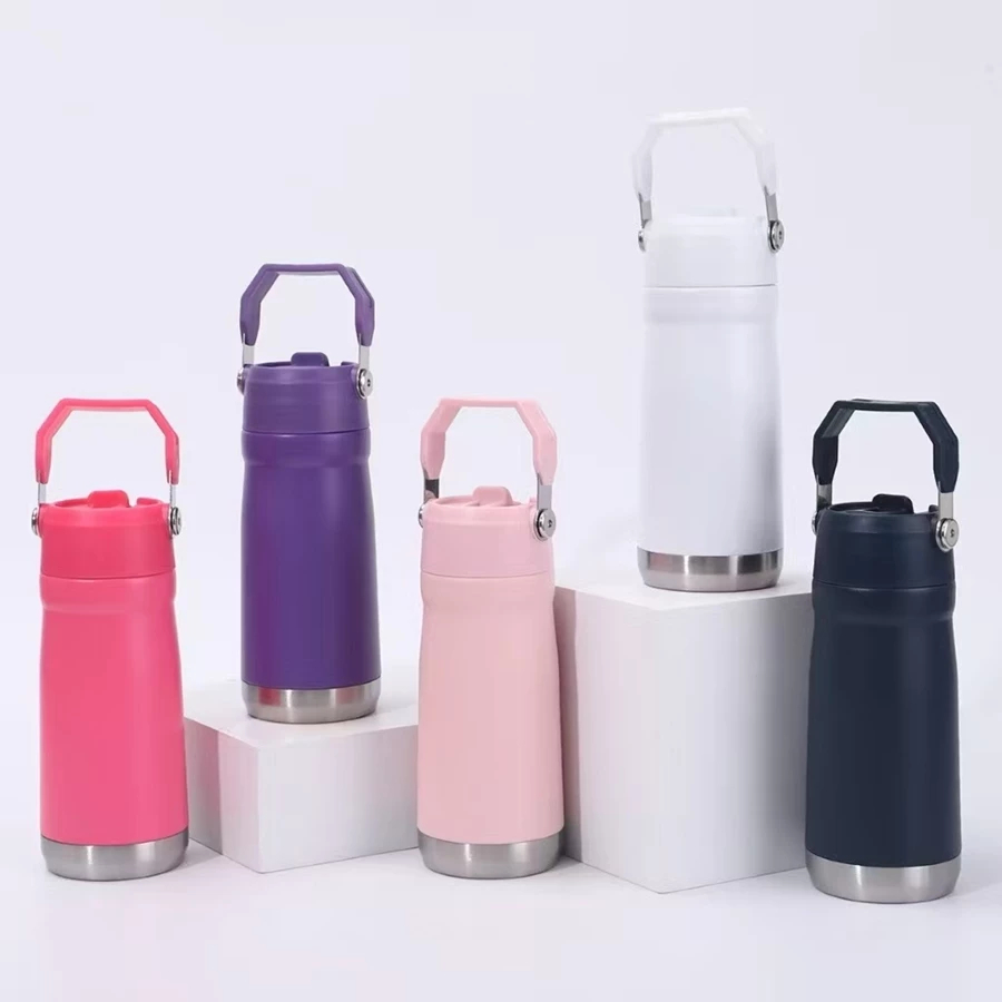 Garrafa Térmica Inox Parede Dupla com Canudo Flip, Alça Portátil, Academia e Viagem em Oferta na Shopee