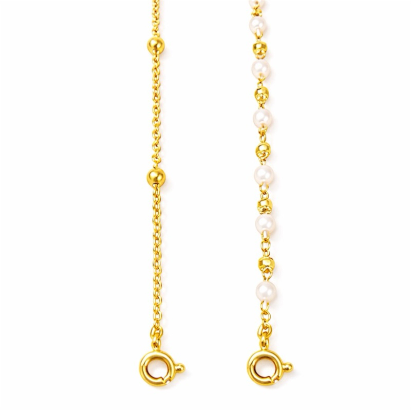 Kit 2 Pulseira de Bolinha e Pérola Bebê Infantil Semijoias Antialérgico Banhado a Ouro 18k kit bebe. em Oferta na Shopee