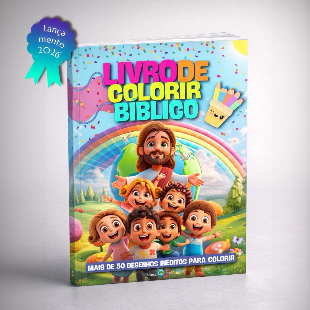 Livro de Colorir Bíblico Infantil – 50+ Desenhos Inéditos - Histórias e Valores da Bíblia