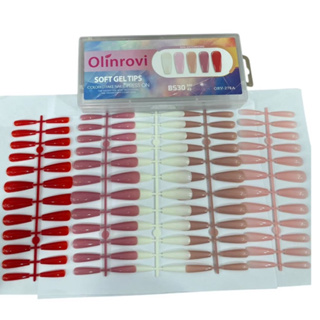 240uni unha postiço colorido olinrovi em Oferta na Shopee