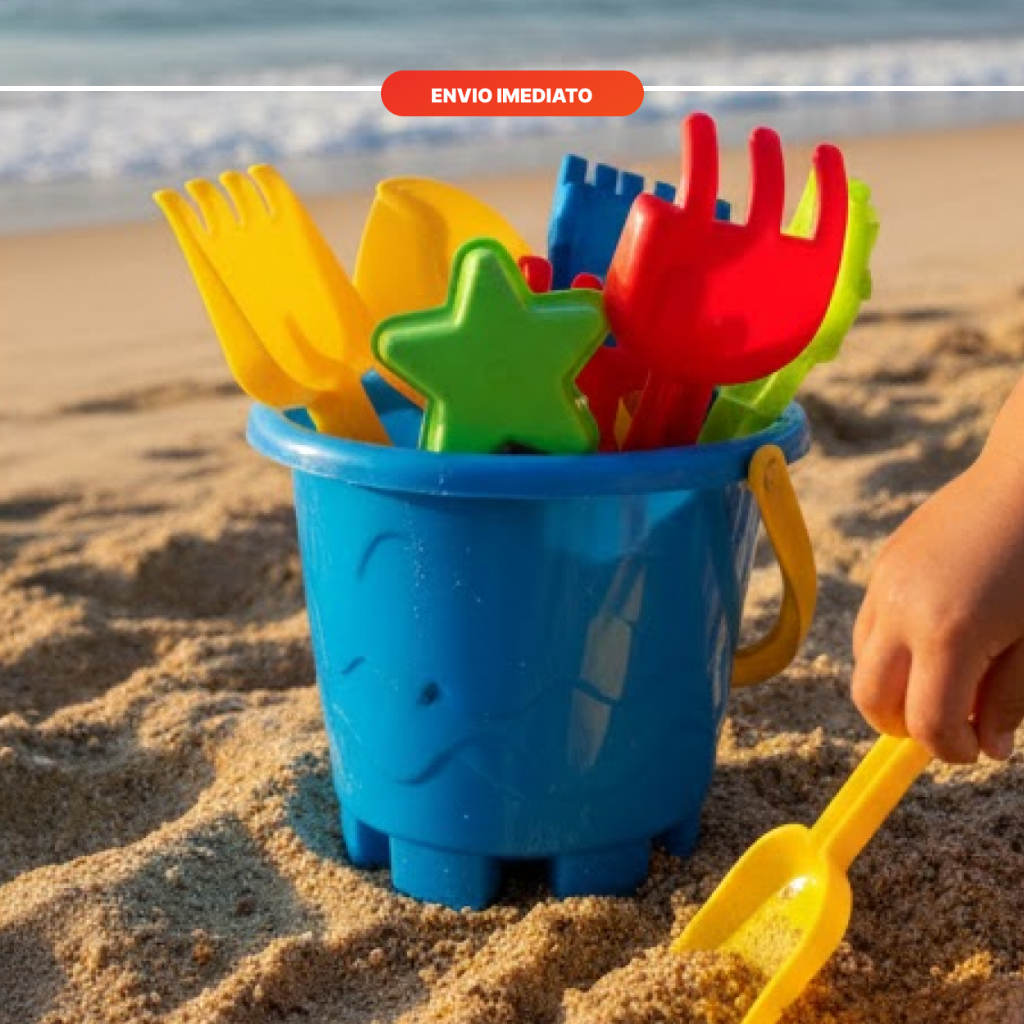 Baldinho de Areia Infantil com Acessórios – Brincar na Praia ou Jardim – Diversão para Crianças – Cores Aleatórias em Oferta na Shopee