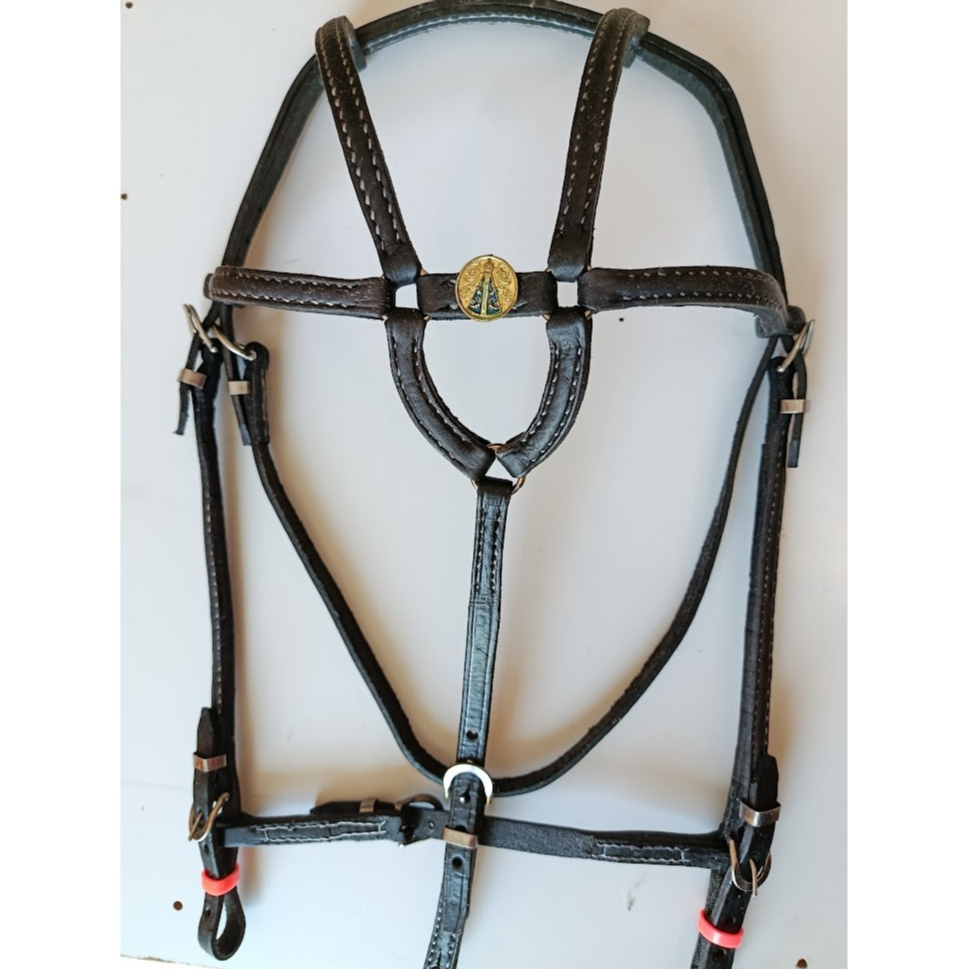 cabeçada de aranha couro legitimo vaquejada cavalo profissional santinha preta e marrom motaria com varios modelos em Oferta na Shopee