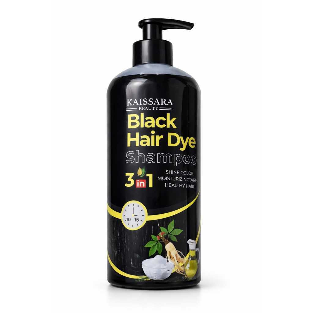 SHAMPOO 500ML ESCURECEDOR E RAIZES BLACK HAIR COLOR 3 EM 1 PRETO