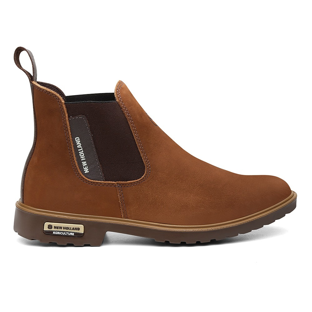 BOTA CHELSEA MARROM COURO LEGITIMO UNISSEX MONTE CARLO BOTINA NEW HOLLAND