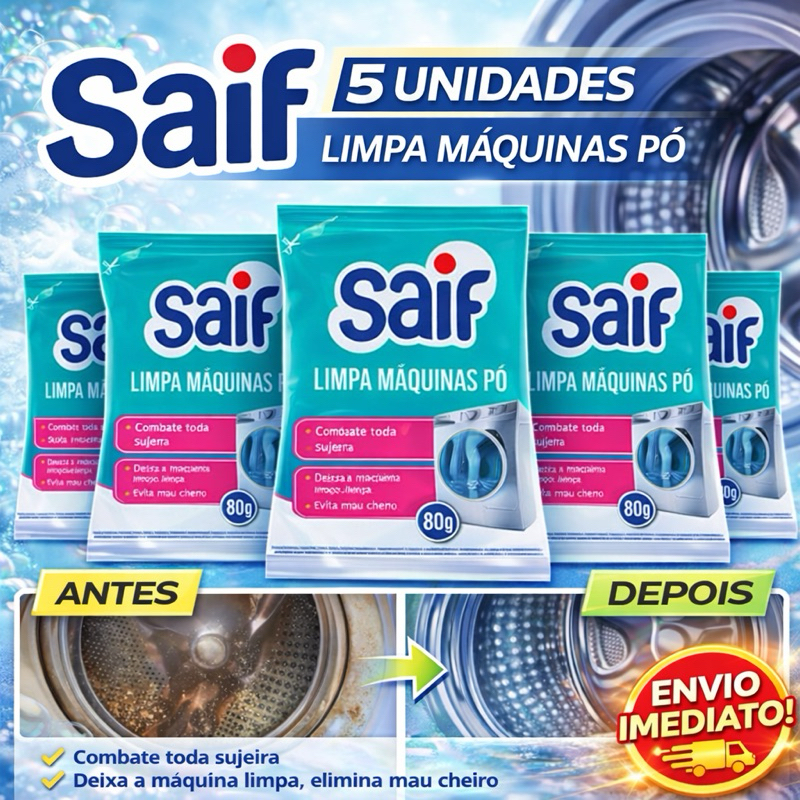 Imagem Kit Limpa Máquina de Lavar Roupa Saif 80g - KIT C/ 5,3 e 1 Unidades