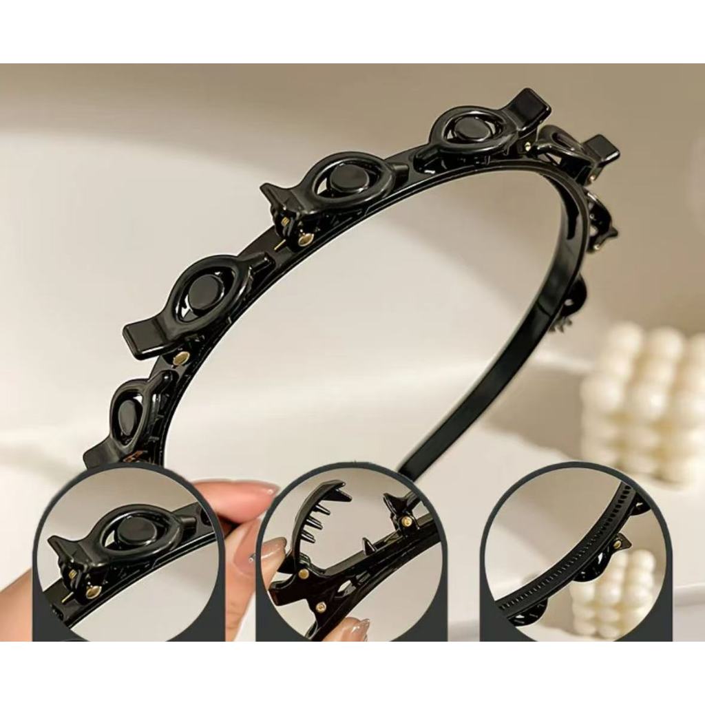 Tiara /Bandas de dupla camada presilha bandas de cabelo plástico trançado em Oferta na Shopee