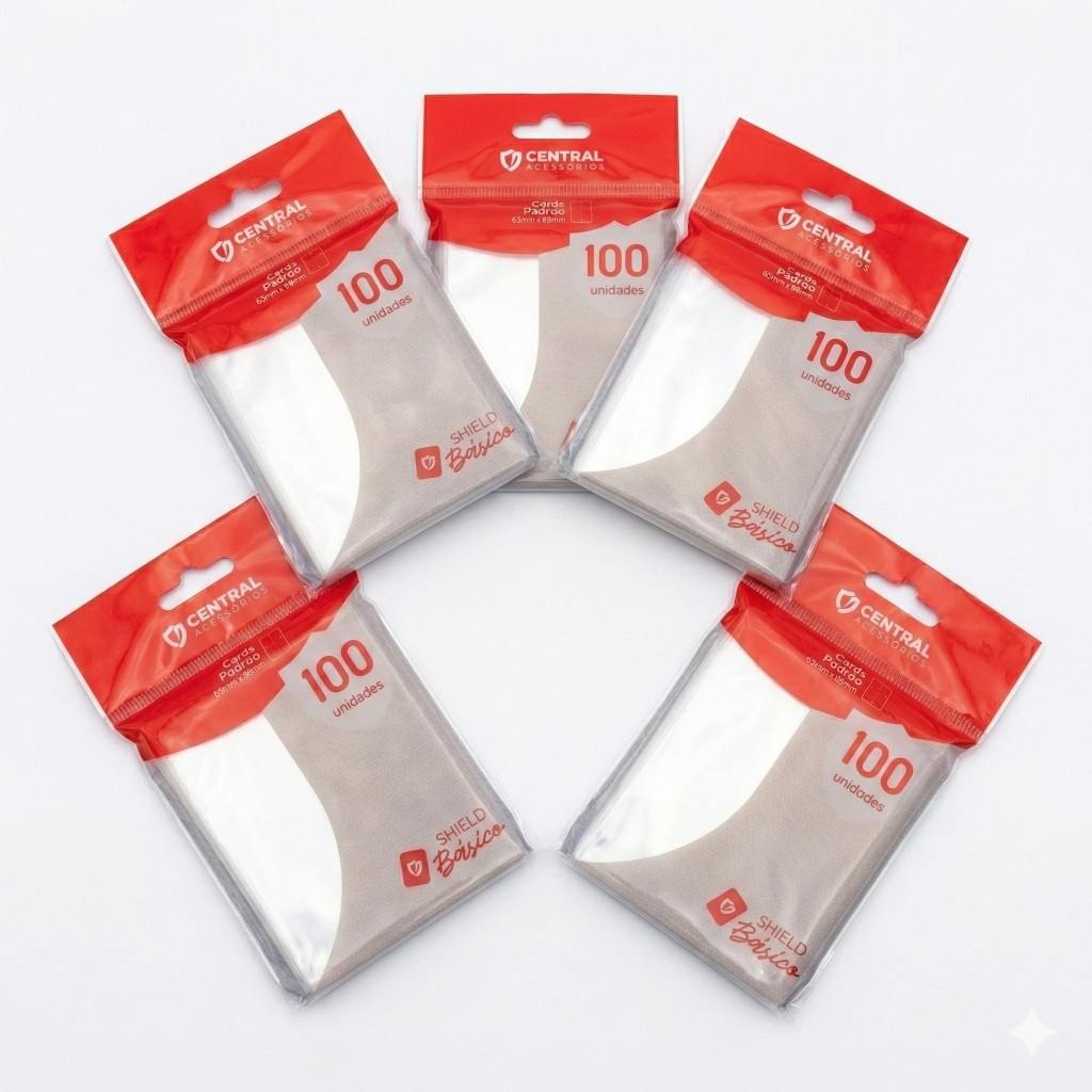 Kit 5 Sleeves Central Shield Básico Pokémon, Magic, Photocard, One Piece, Exploding Kittens