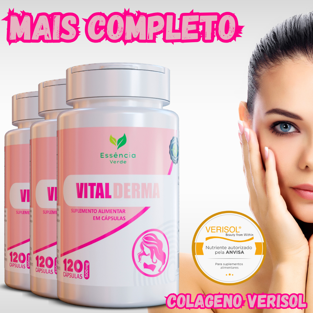 Colageno Verisol + acido hialuronico zinco Biotina Coenzima Q10 mais completo 120 cápsulas