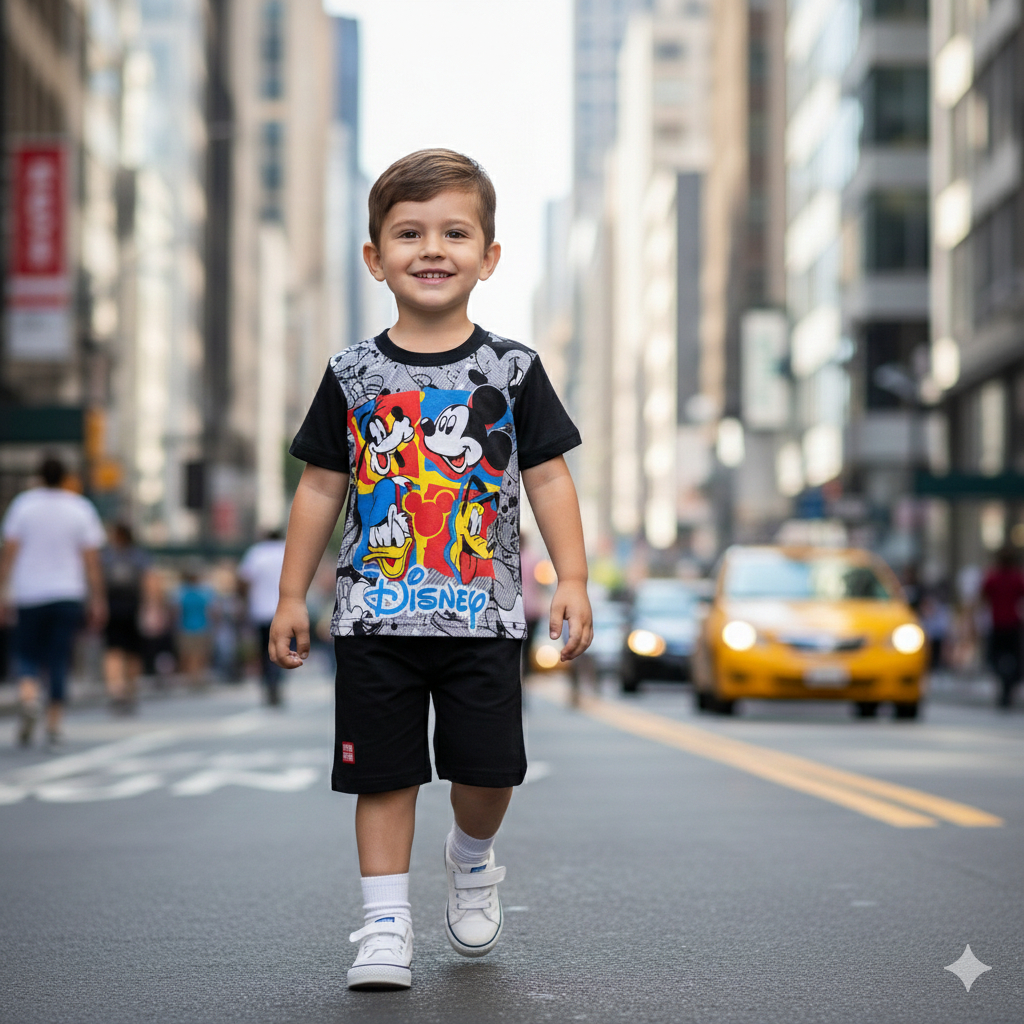 Conjunto Infantil Menino Camiseta + Bermuda Algodão Confortável Roupa Infantil Verão,Soberano Stores