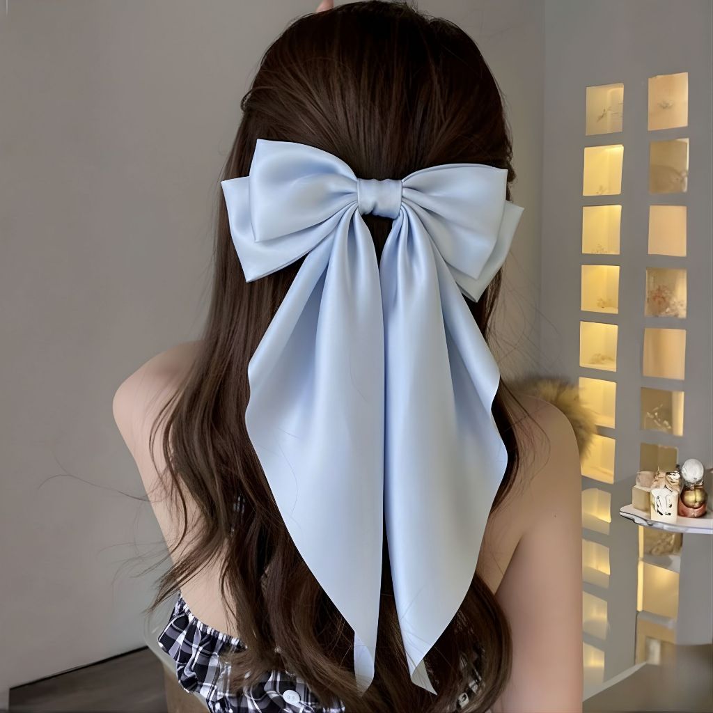Elegante Clipe De Cabelo Grande Com Laço Tecido Cetim Premium 2026 em Oferta na Shopee