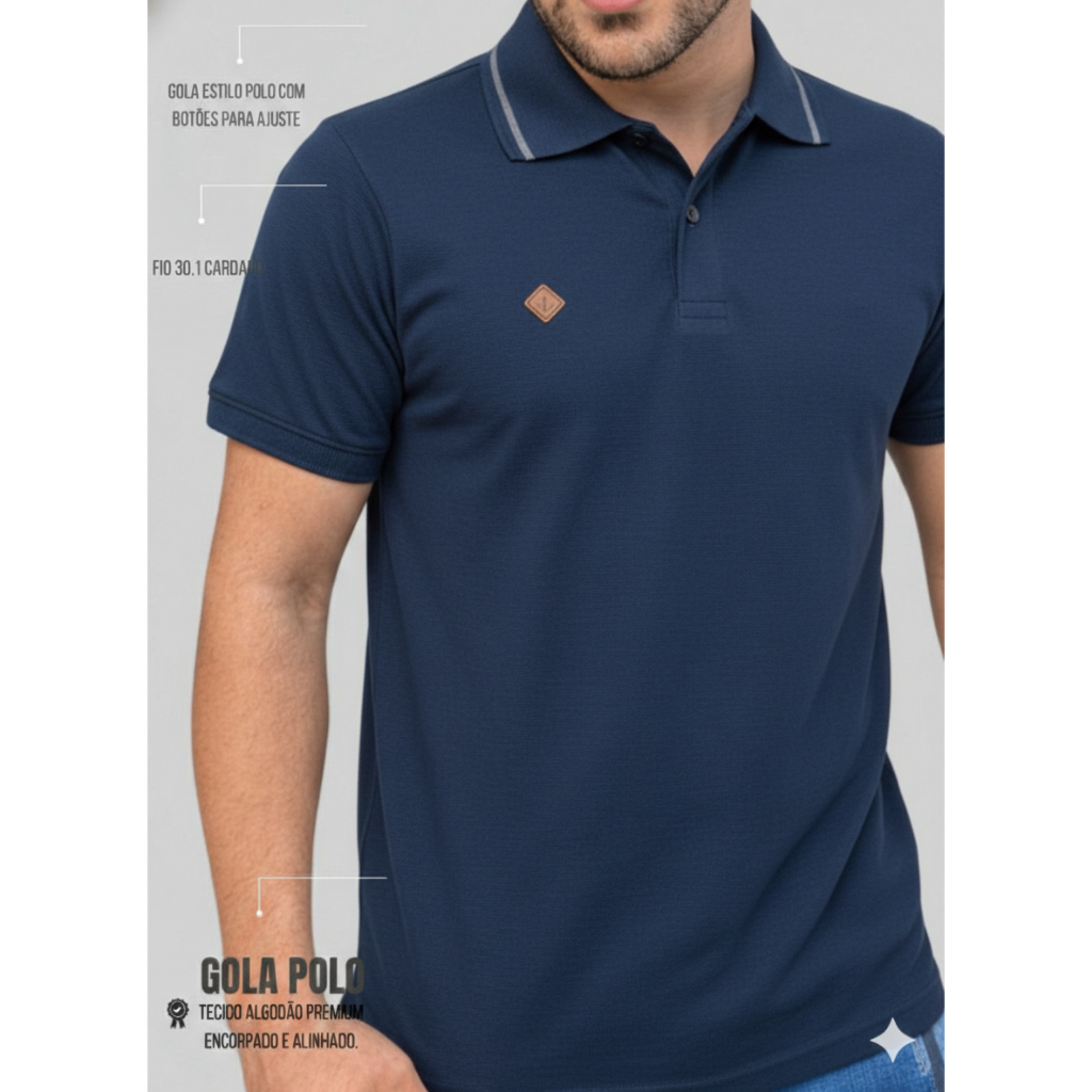 Camisa Gola Polo Básica Masculina Algodão Classica Elegante em Oferta na Shopee