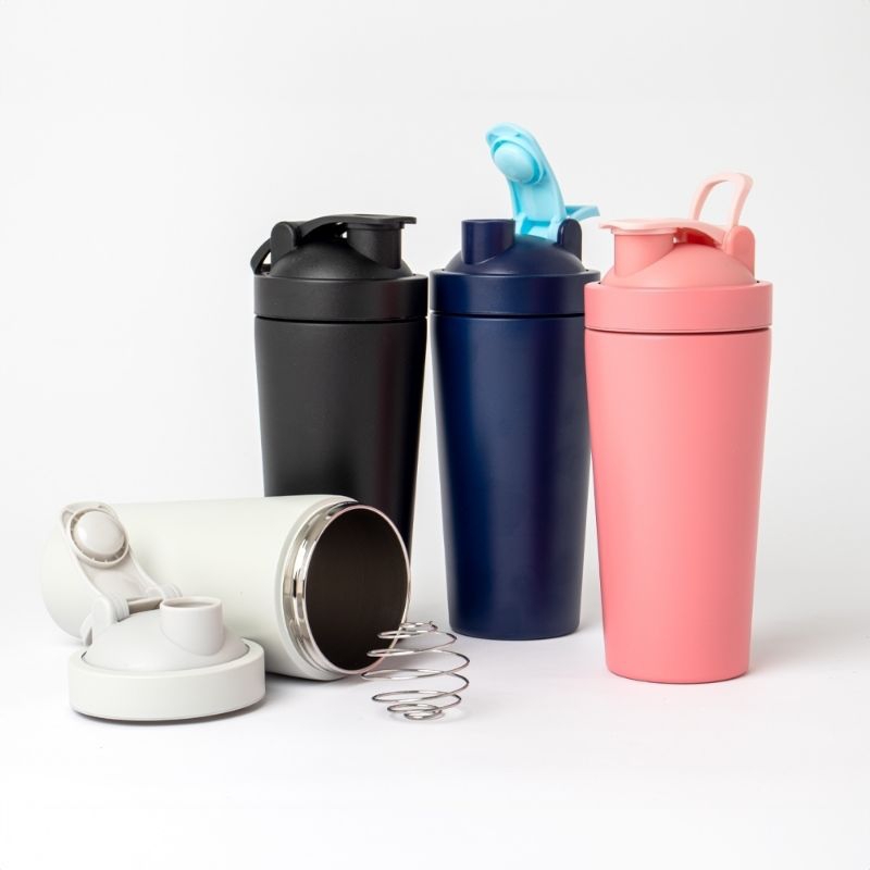 Coqueteleira Térmica misturador Coqueteleira Térmica 700 ml em inox whey vitaminaacademia shake misturador de mola 700ml