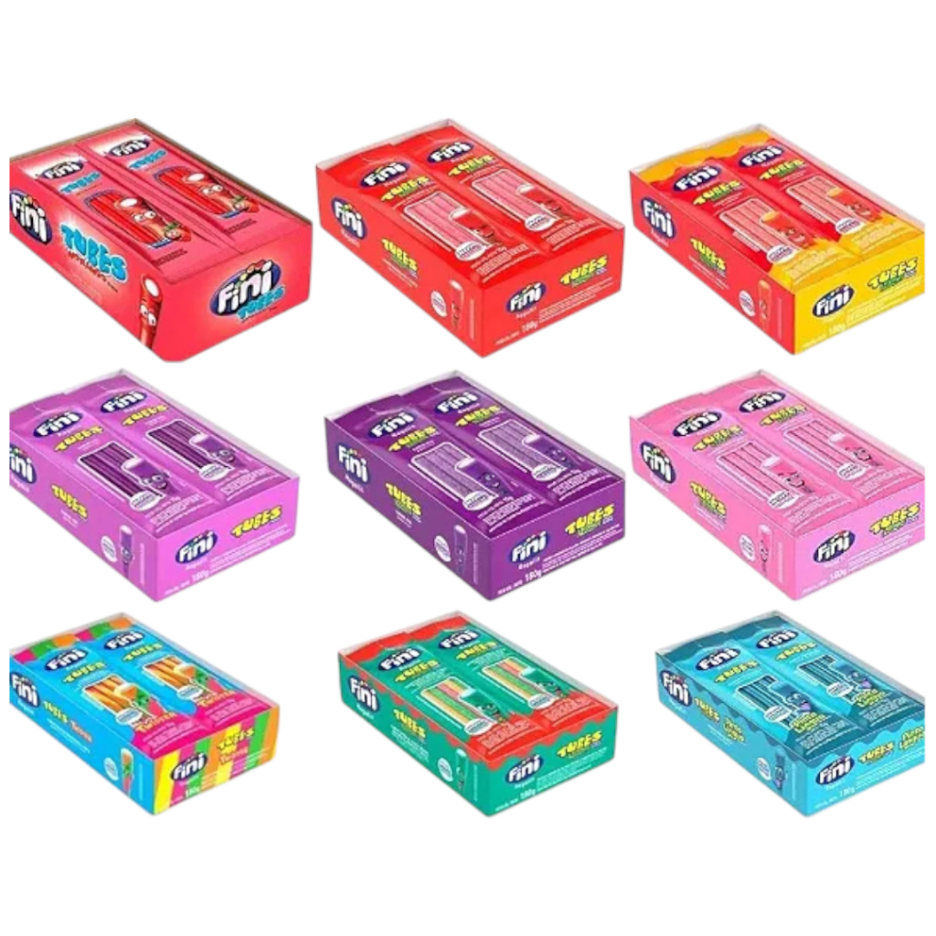 Kit C|60un  Fini Tubes Regaliz Sabores 12un 15g