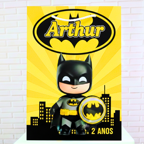 Sacolinha pequena 10x15 Batman Personaliza/lembrancinha aniversário infantil
