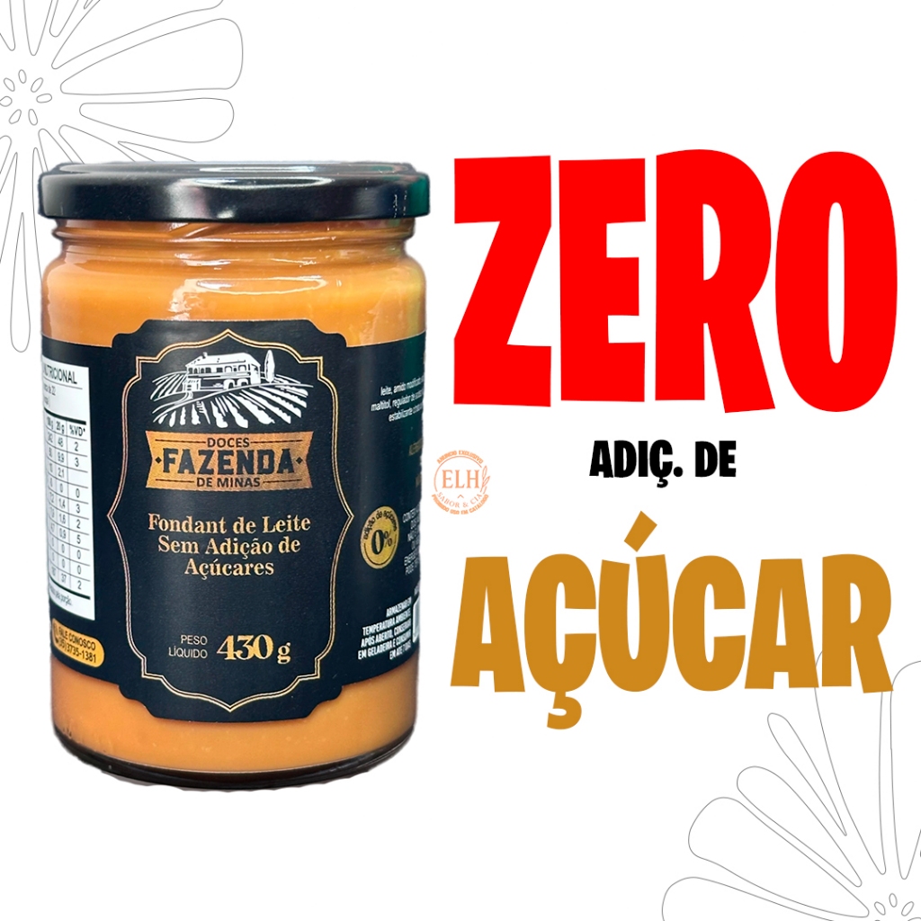 Doce de Leite Zero Açúcar Adicionado -  430g | Fondant de Leite Diet | Fazenda de Minas em Oferta na Shopee